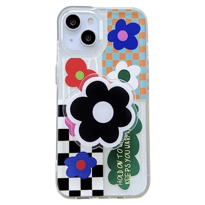 Flower Checkered iPhone Case — view 1 Flower Checkered iPhone Case — view 1