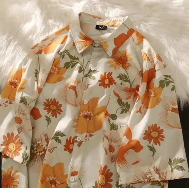 Retro Floral Shirt — view 2 Retro Floral Shirt — view 2
