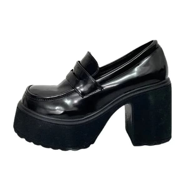 Round Toe Chunky High Heels — view 2 Round Toe Chunky High Heels — view 2