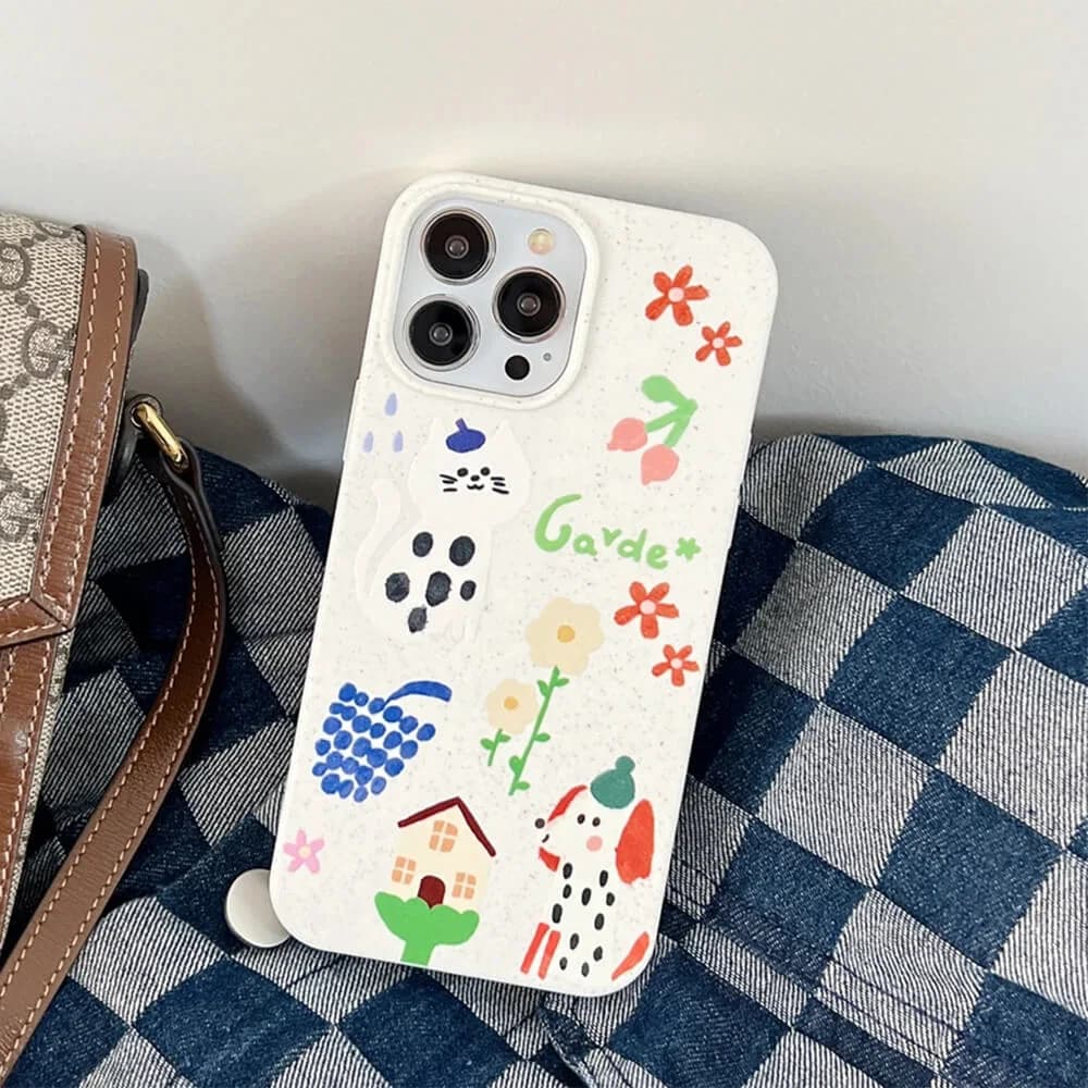 Playful Paws & Petals iPhone Case — view 2 Playful Paws & Petals iPhone Case — view 2