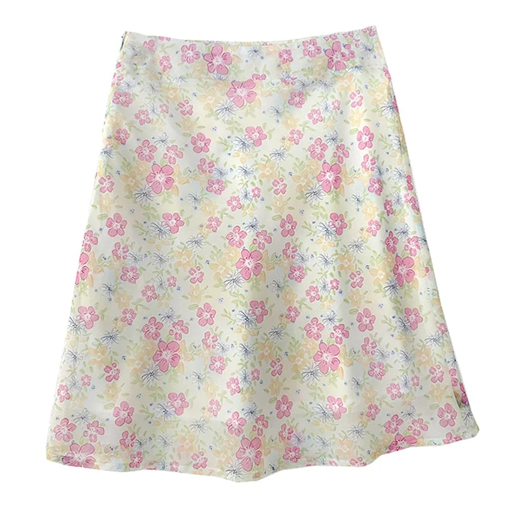 Cottagecore Sheer Floral Print Skirt — view 1 Cottagecore Sheer Floral Print Skirt — view 1