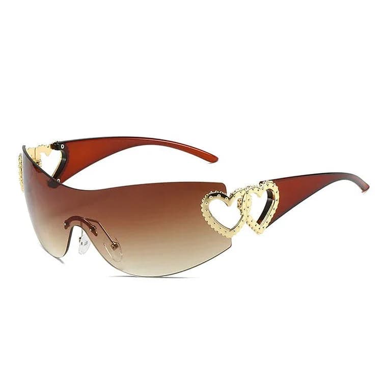 Y2K Rhinestone Heart Sunglasses — view 1 Y2K Rhinestone Heart Sunglasses — view 1