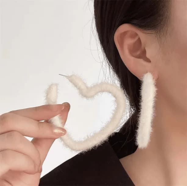 Sweetheart Plushy Earrings — view 2 Sweetheart Plushy Earrings — view 2
