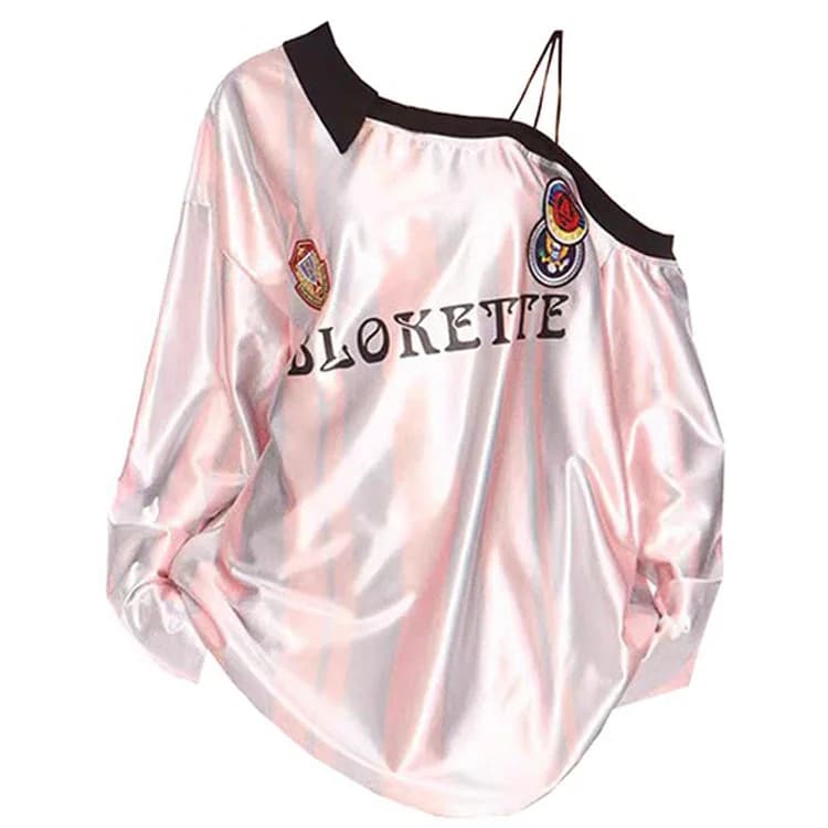 Blokette Striped Off-Shoulder Jersey — view 1 Blokette Striped Off-Shoulder Jersey — view 1