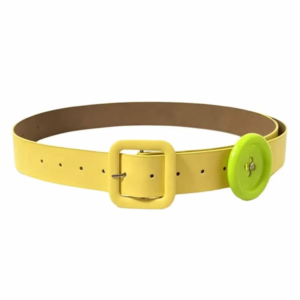 Indie Kid Lime Green Button Belt — view 2 Indie Kid Lime Green Button Belt — view 2