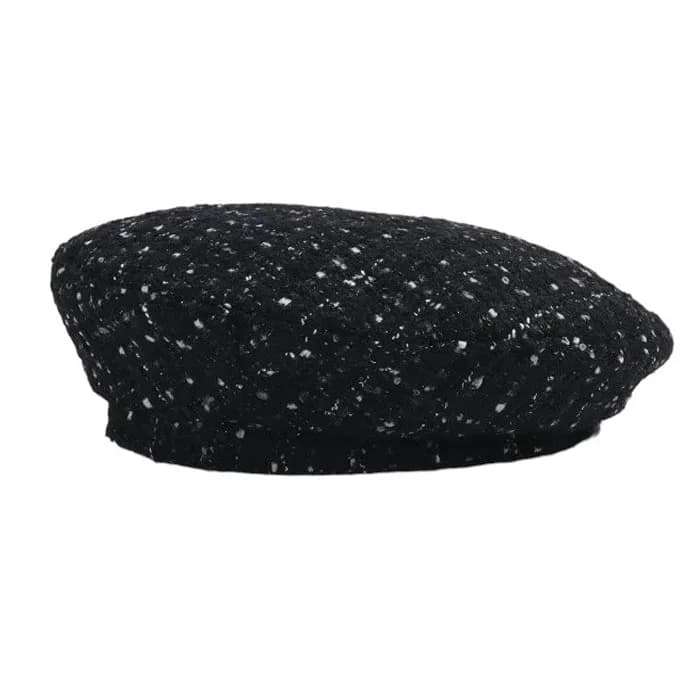 French Girl Aesthetic Tweed Beret — view 2 French Girl Aesthetic Tweed Beret — view 2