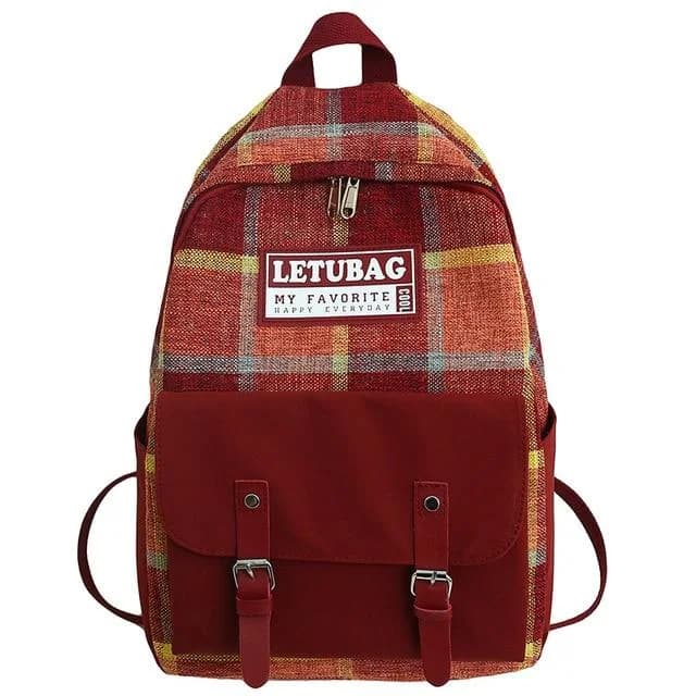 Kawaii Linen Backpack — view 2 Kawaii Linen Backpack — view 2