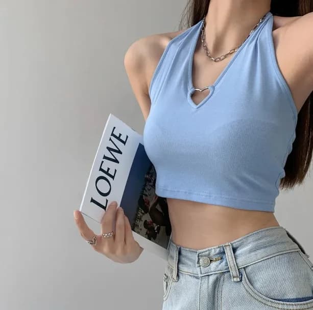 Heart Buckle Crop Top — view 2 Heart Buckle Crop Top — view 2