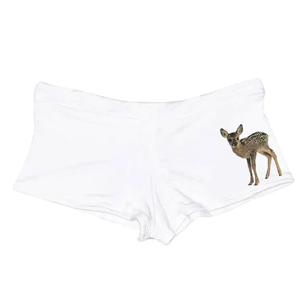 Fawn Print Y2K Micro Shorts — view 2 Fawn Print Y2K Micro Shorts — view 2