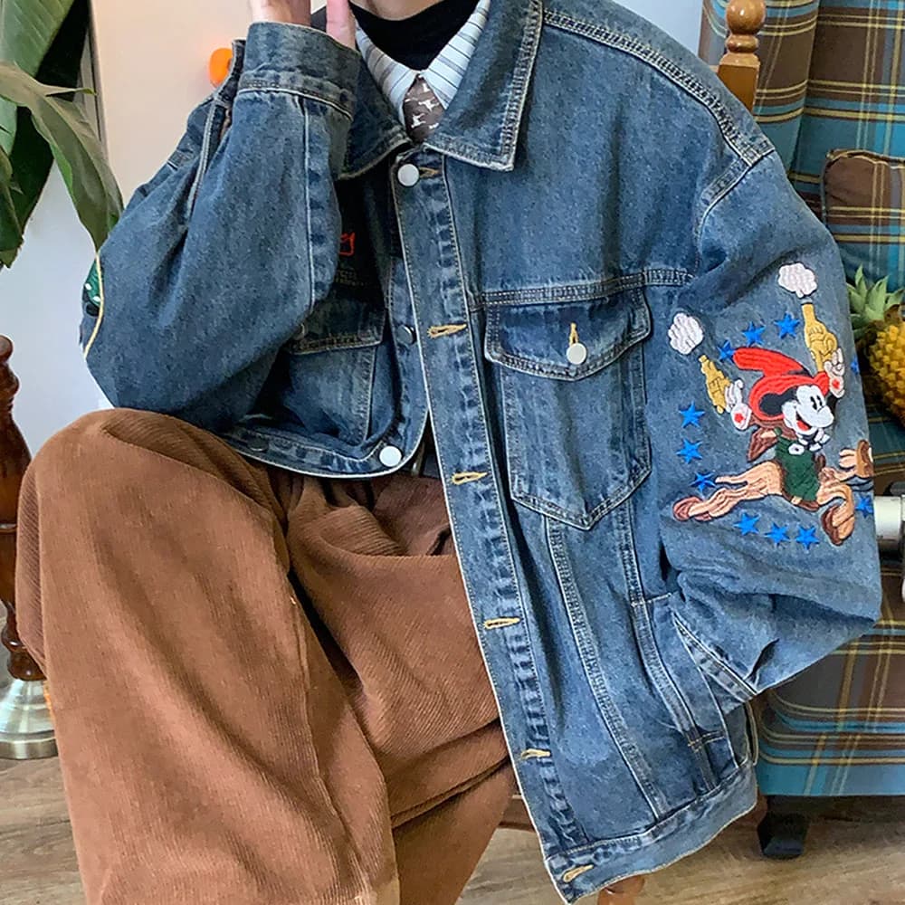 90's Kids Embroidery Denim Jacket — view 1 90's Kids Embroidery Denim Jacket — view 1