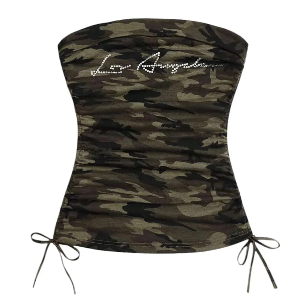 Y2K Camouflage Tube Top — view 1 Y2K Camouflage Tube Top — view 1