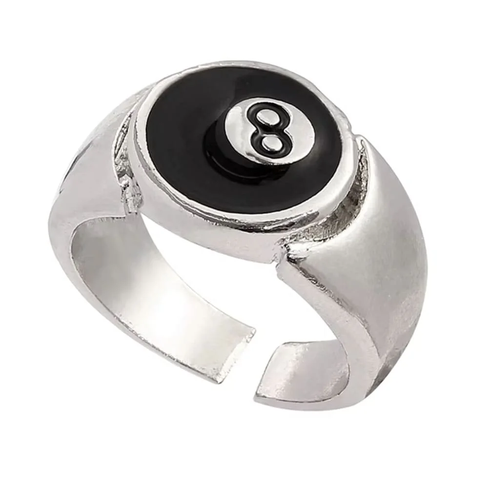 Billiard 8 Ball Chunky Ring — view 1 Billiard 8 Ball Chunky Ring — view 1