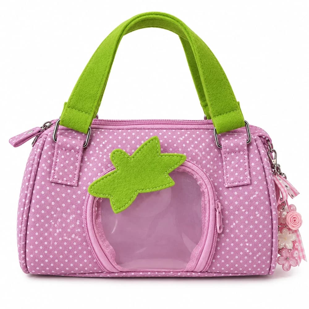 Strawberry Girl Polka Dot Clear Pocket Bag — view 1 Strawberry Girl Polka Dot Clear Pocket Bag — view 1