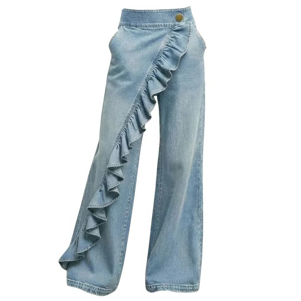 Wide Leg Ruffle Jeans — view 1 Wide Leg Ruffle Jeans — view 1