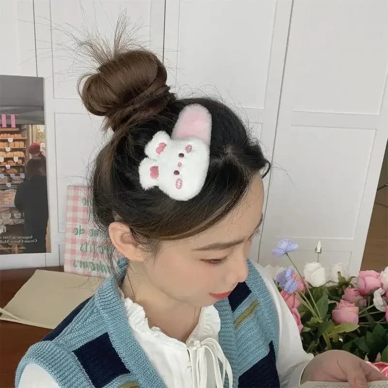 Plush Bunny & Bear Hair Clip — view 2 Plush Bunny & Bear Hair Clip — view 2