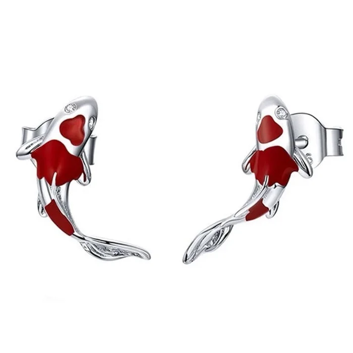 Koi Fish Stud Earrings — view 1 Koi Fish Stud Earrings — view 1