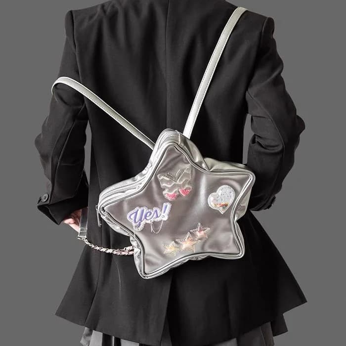 Y2K Aesthetic Star-Shaped Backpack — view 2 Y2K Aesthetic Star-Shaped Backpack — view 2