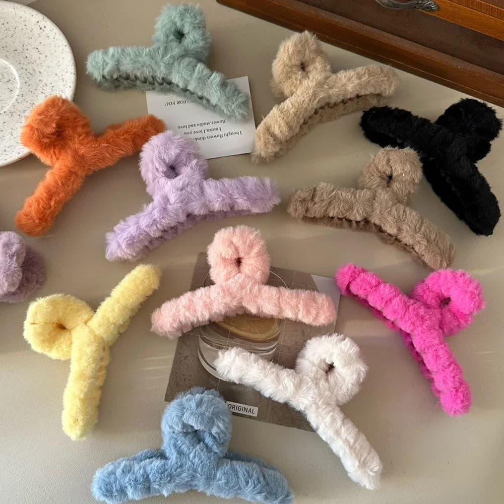 Soft Girl Plush Hair Claw — view 2 Soft Girl Plush Hair Claw — view 2