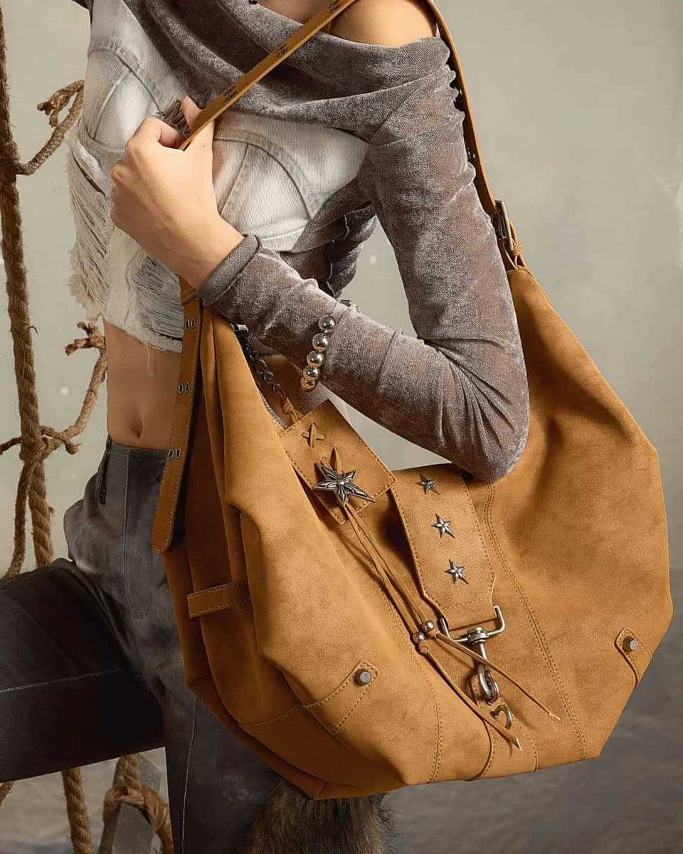 Star Detail Hobo Bag — view 2 Star Detail Hobo Bag — view 2