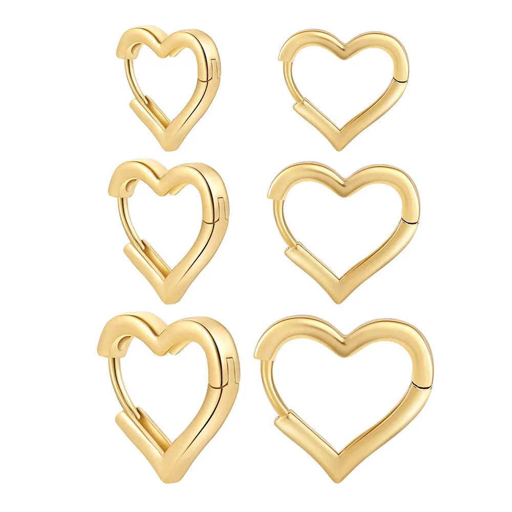 Minimalist Heart-Shaped Earrings — view 2 Minimalist Heart-Shaped Earrings — view 2