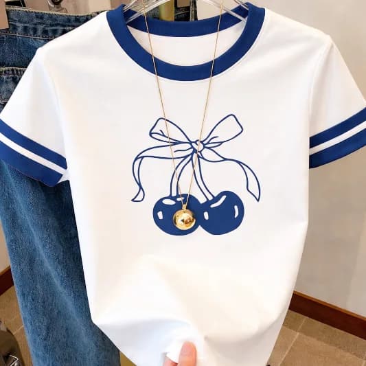 Cute Cherry Bow T-Shirt — view 2 Cute Cherry Bow T-Shirt — view 2