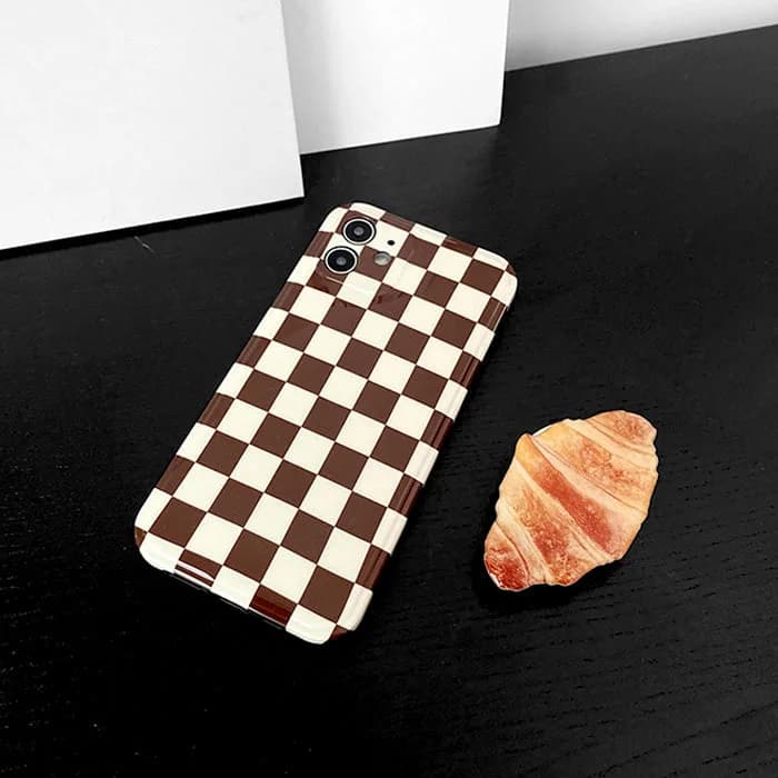 Croissant Checker iPhone Case — view 2 Croissant Checker iPhone Case — view 2