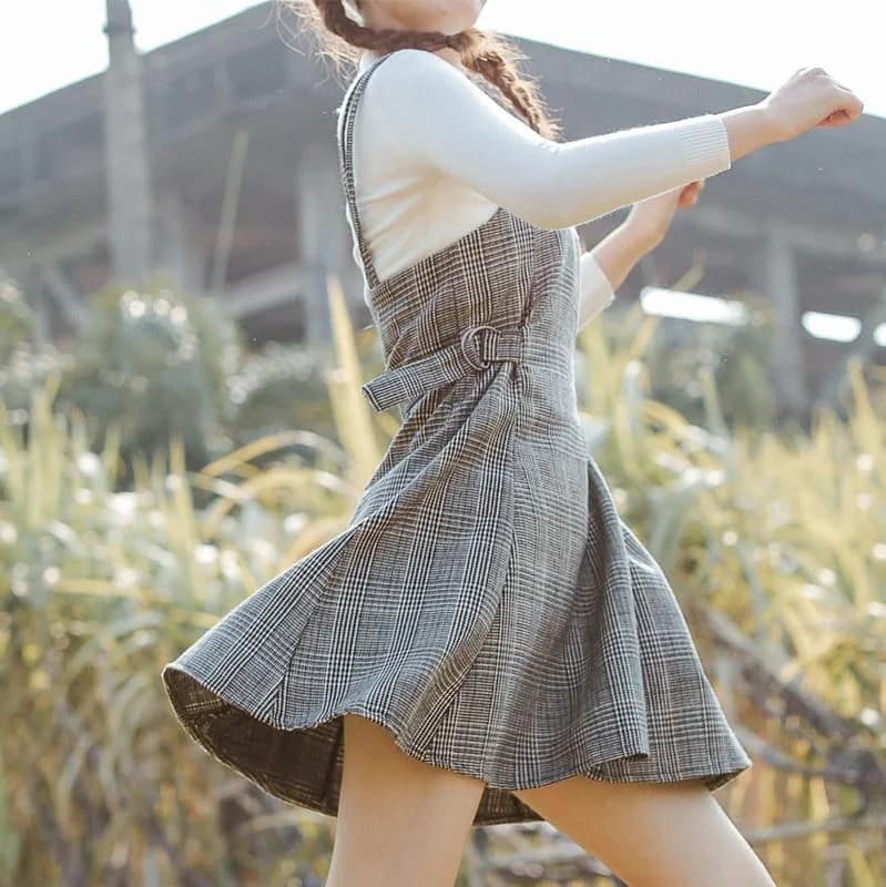 Plaid Strap Dress — view 2 Plaid Strap Dress — view 2