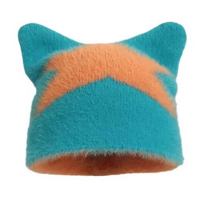 Star Print Cat Ear Hat — view 3 Star Print Cat Ear Hat — view 3