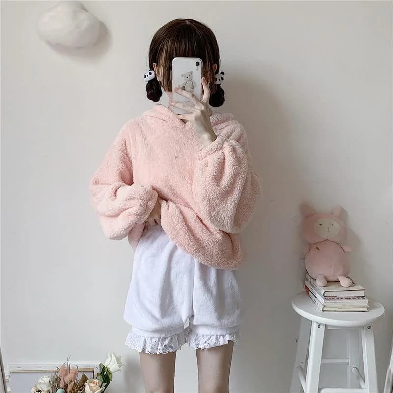 Kawaii Fuzzy Shorts — view 2 Kawaii Fuzzy Shorts — view 2