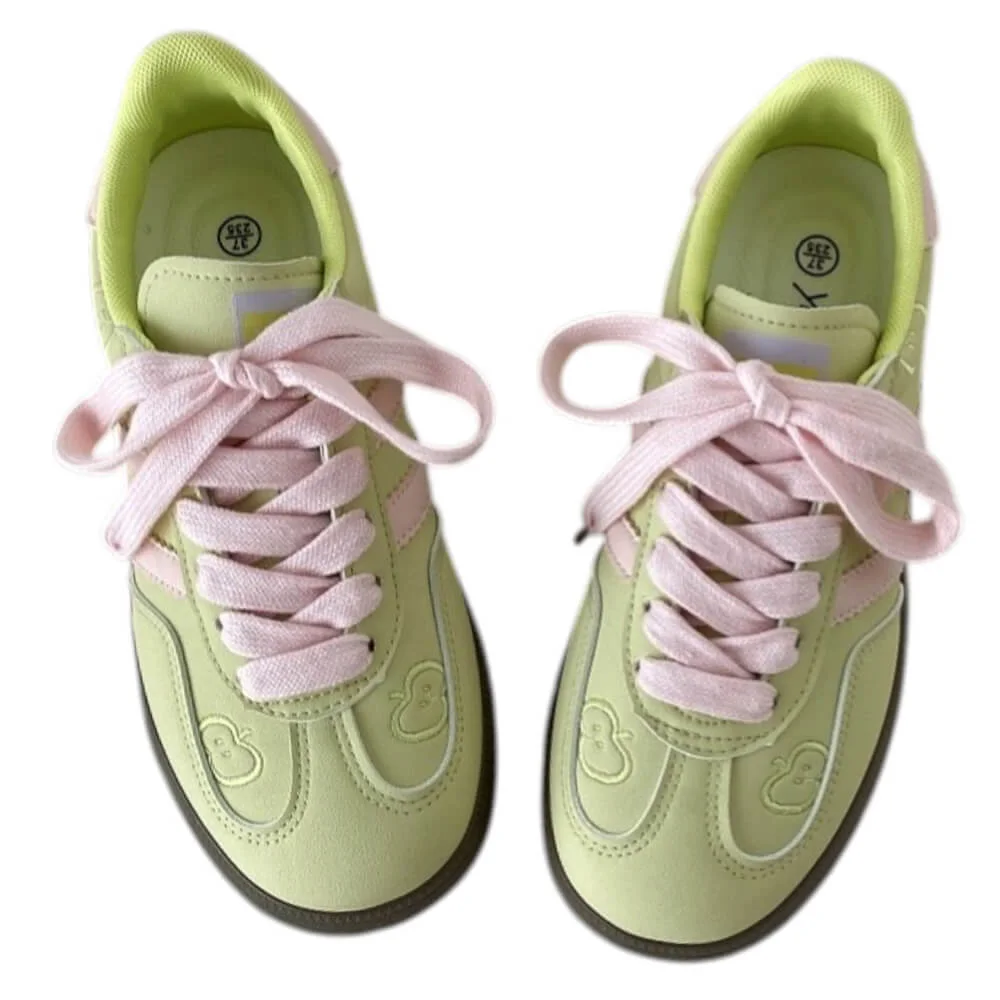 Apple on Toe Green Sneakers — view 2 Apple on Toe Green Sneakers — view 2