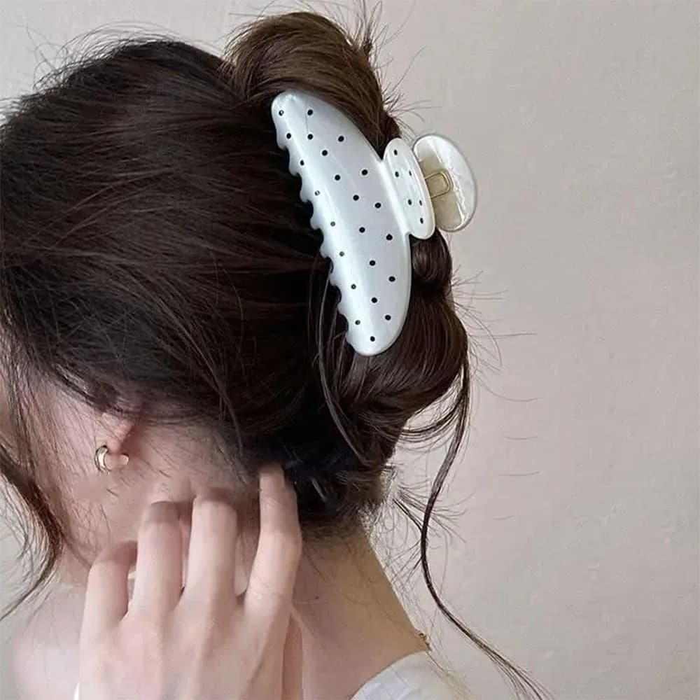 Polka Dot Pattern Hair Claw Clips — view 2 Polka Dot Pattern Hair Claw Clips — view 2