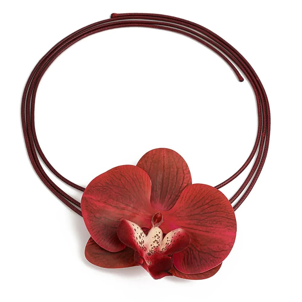 Tropical Orchid Choker — view 2 Tropical Orchid Choker — view 2