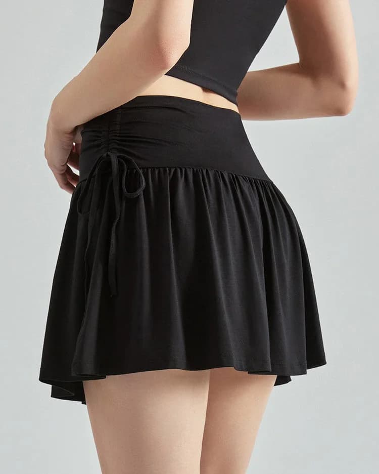 French Sun Tennis Skirt in Black — view 3 French Sun Tennis Skirt in Black — view 3