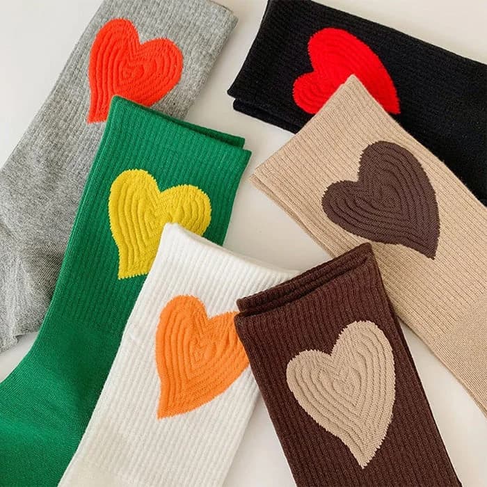 Heart Embroidery Socks — view 1 Heart Embroidery Socks — view 1