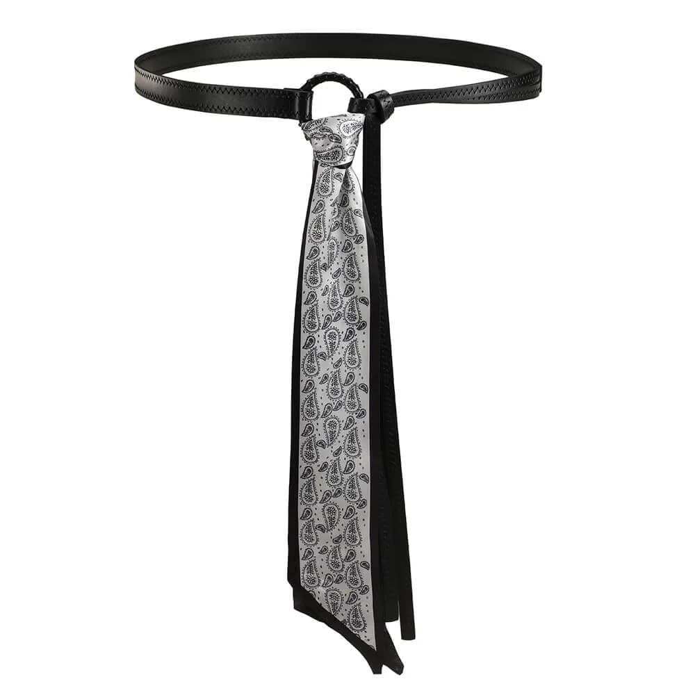 Indie Kid Patchwork Silk Tie Belt — view 2 Indie Kid Patchwork Silk Tie Belt — view 2