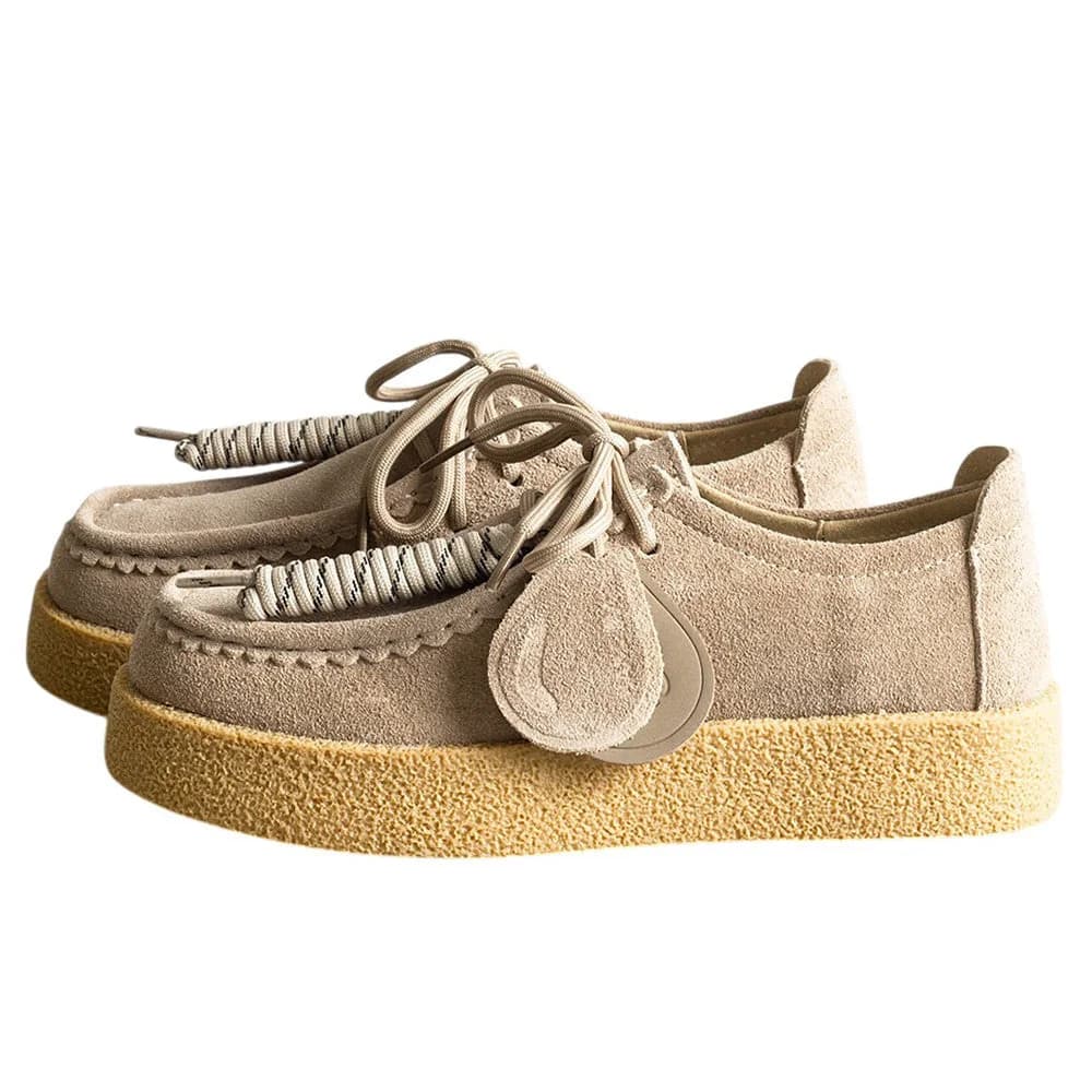 Round Toe Suede Platform Lace Up Shoes — view 2 Round Toe Suede Platform Lace Up Shoes — view 2