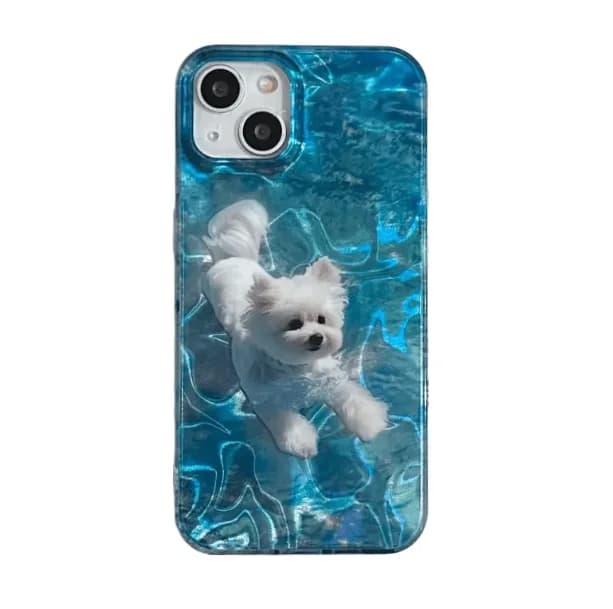 Swimming Puppy IPhone Case — view 1 Swimming Puppy IPhone Case — view 1