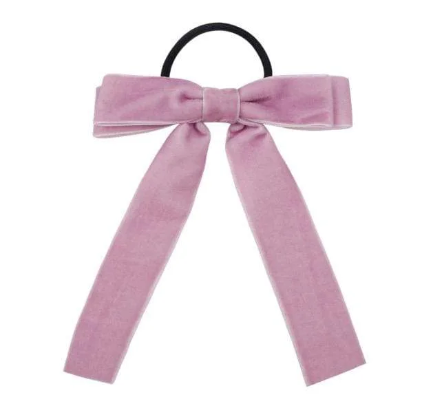 Velvet Scrunchie With Bow — view 2 Velvet Scrunchie With Bow — view 2