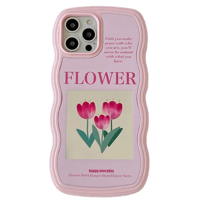 Pink Tulips iPhone Case — view 2 Pink Tulips iPhone Case — view 2