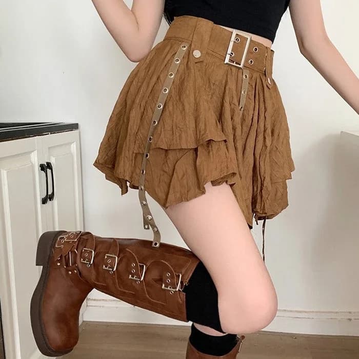Forest Fairy Mini Skirt in Brown — view 2 Forest Fairy Mini Skirt in Brown — view 2