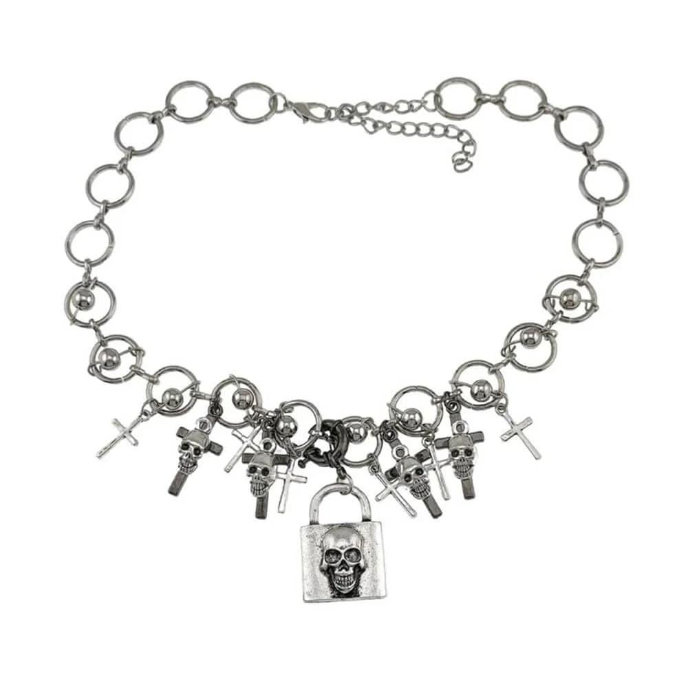 Skull Lock Necklace — view 1 Skull Lock Necklace — view 1