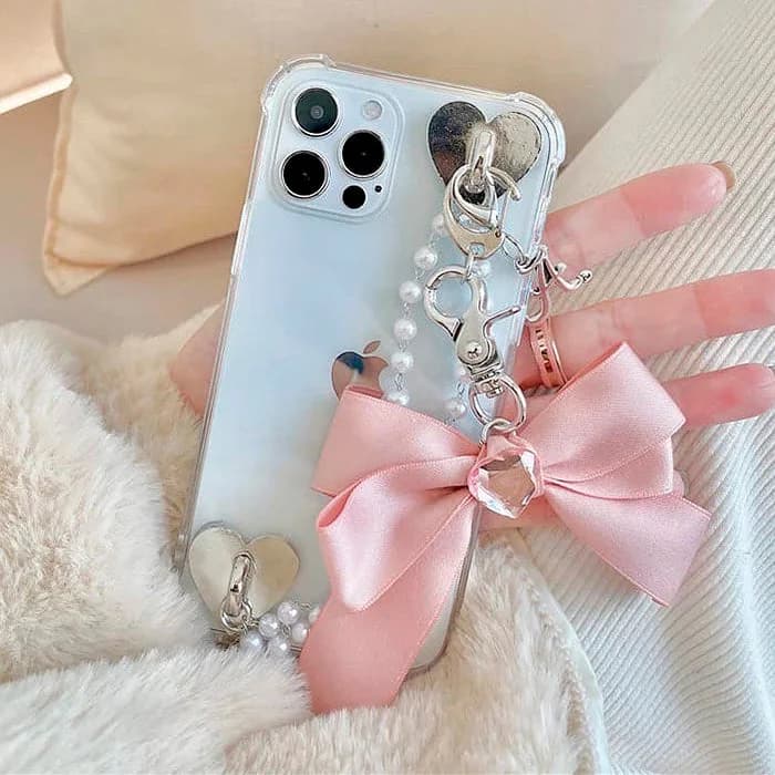 Bow Pearl Chain iPhone Case — view 1 Bow Pearl Chain iPhone Case — view 1