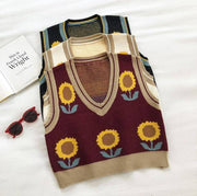 Vintage Flower Sleeveless Sweater
