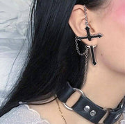 Chain Cross Earring
