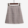 High Waist Plaid Skirt
