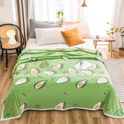Kawaii Green Avocado Blanket