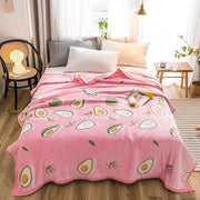 Kawaii Pink Avocado Soft Blanket