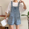 Retro Denim Overall Shorts
