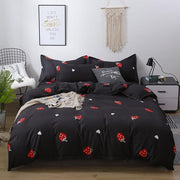 Strawberry Black Bed Set