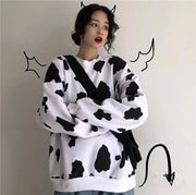 Cow Print Loose Sweatshirt